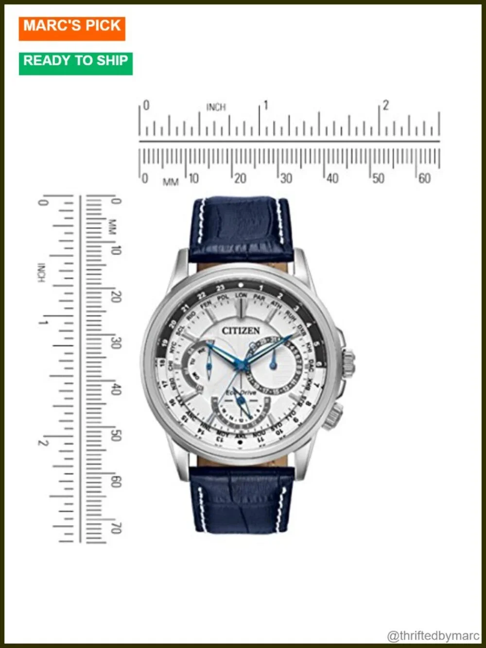 Eco-Drive Chronograph Watch with Day/Date, Luminous Hands, 100m Water Resistant